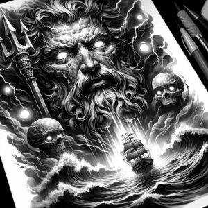 poseidon tattoo design ideas Realism portrait realism storm master meaning determination