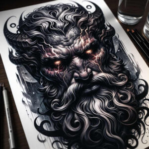 poseidon tattoo design ideas Realism precise anatomy underwater king for upper chest