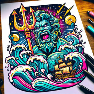 water-element-god-tattoo – tattoo design ideas free ai generated – spine-chilling – for-hand – Gallery: poseidon-inkby-ai