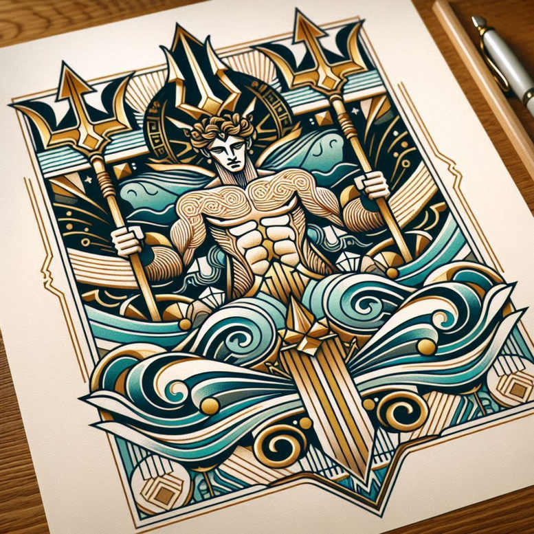 water-protector-tattoo – tattoo design ideas free ai generated – terrifying – for-upper-shoulder – Gallery: poseidon-inkby-ai