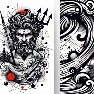 wave-storm-god-tattoo – tattoo design ideas free ai generated – abandoned – for-side – Gallery: poseidon-inkby-ai
