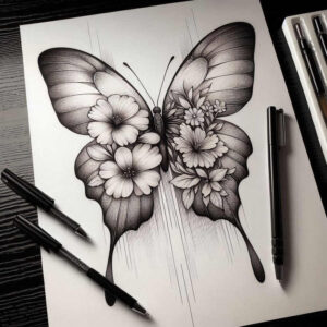 detailed-rose-tattoo – tattoo design ideas free ai generated – soft-curve – for-temple – Gallery: roses-inkby-ai