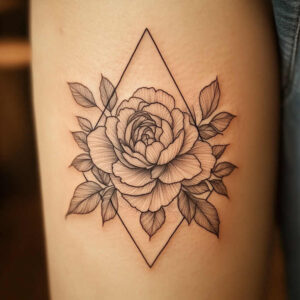 energy-rose-tattoo – tattoo design ideas free ai generated – compact – for-behind-ear – Gallery: roses-inkby-ai