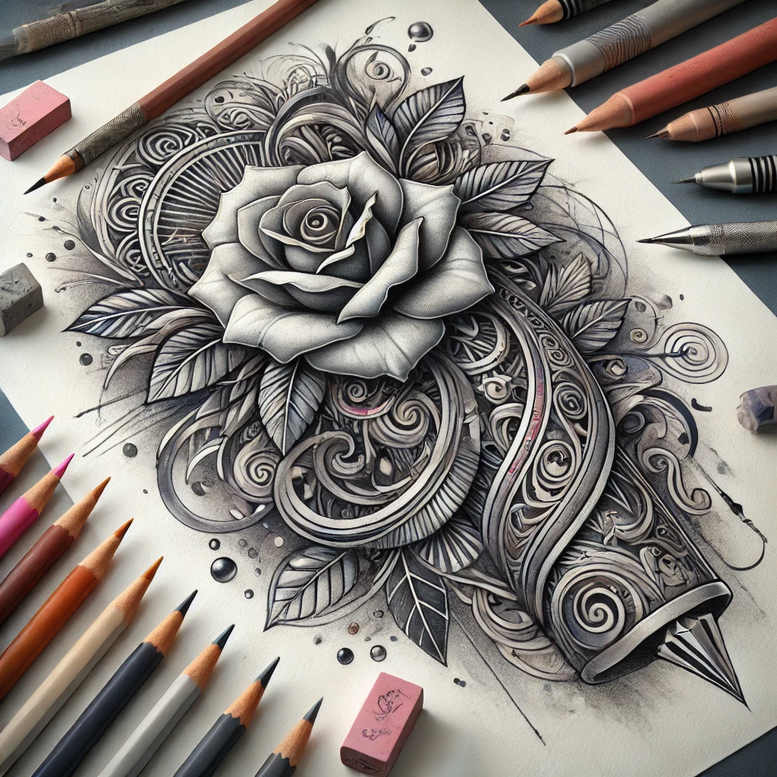 for-women – tattoo design ideas free ai generated – pure-design – for-inner-arm – Gallery: roses-inkby-ai
