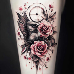 ornamental-detail-rose-tattoo – tattoo design ideas free ai generated – no-shading – for-foot – Gallery: roses-inkby-ai