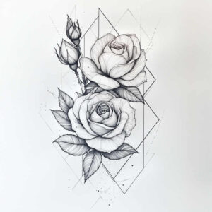 rose-decorative-tattoo – tattoo design ideas free ai generated – simple-icon – for-palm – Gallery: roses-inkby-ai