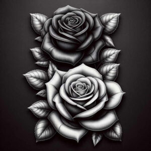 rose-decorative-tattoo – tattoo design ideas free ai generated – soft-touch – for-sternum – Gallery: roses-inkby-ai