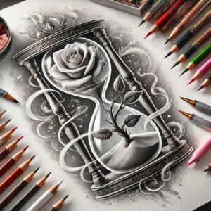 rose-modern-tattoo – tattoo design ideas free ai generated – bare – for-collarbone – Gallery: roses-inkby-ai