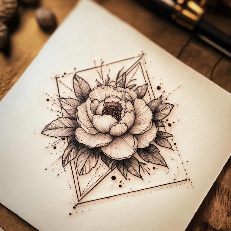 symbolic-rose-tattoo – tattoo design ideas free ai generated – simple-form – for-biceps – Gallery: roses-inkby-ai