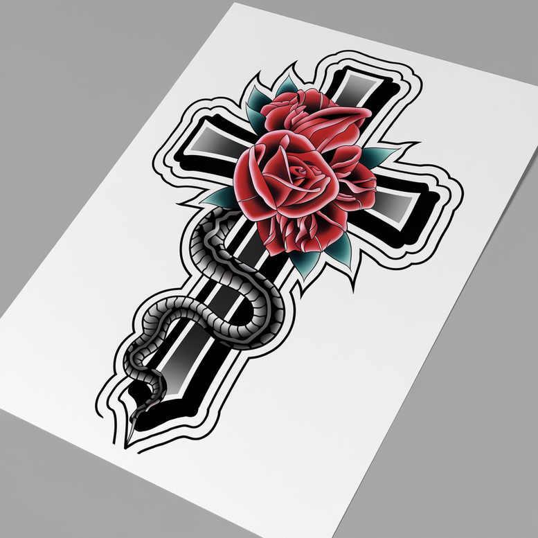 talisman-rose-tattoo – tattoo design ideas free ai generated – essential-lines – for-lower-arm – Gallery: roses-inkby-ai