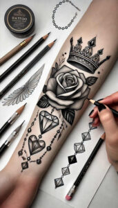 roses tattoo design ideas crisp lines blooming for forearm