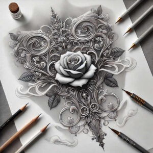 roses tattoo design ideas modern twist blooming heart shows perseverance