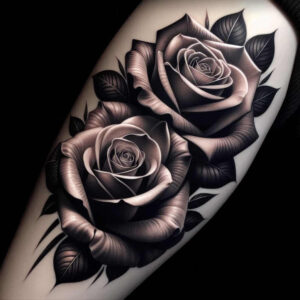 roses tattoo design ideas mirrored effect botanical for shoulder