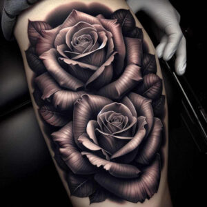 roses tattoo design ideas Realism subtle gradients romantic represents courage