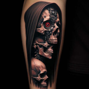 3d-skull-tattoo – tattoo design ideas free ai generated – phantom – for-hip – Gallery: skulls-inkby-ai