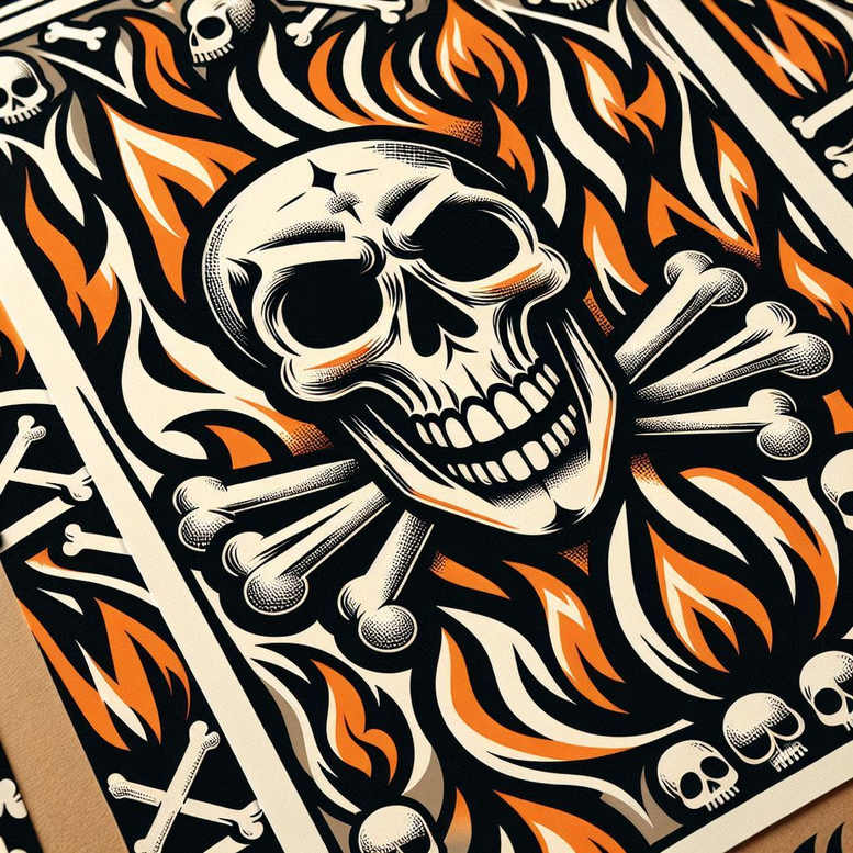 abstract-skull-tattoo – tattoo design ideas free ai generated – void – for-lower-leg – Gallery: skulls-inkby-ai