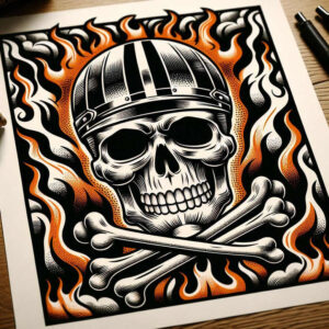 courage-symbol-skull-tattoo – tattoo design ideas free ai generated – empty – for-stomach – Gallery: skulls-inkby-ai