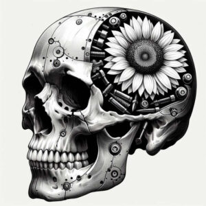 courage-symbol-skull-tattoo – tattoo design ideas free ai generated – macabre – for-lower-back – Gallery: skulls-inkby-ai