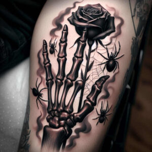 detailed-skull-tattoo – tattoo design ideas free ai generated – shadowy – for-outer-arm – Gallery: skulls-inkby-ai