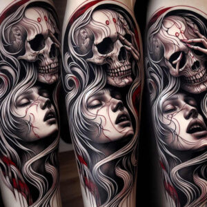 for-women – tattoo design ideas free ai generated – chilling – for-scapula – Gallery: skulls-inkby-ai