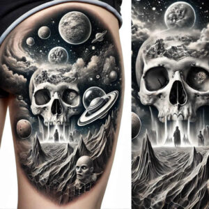 for-women – tattoo design ideas free ai generated – mask – for-nape – Gallery: skulls-inkby-ai