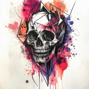 light-effect-skull-tattoo – tattoo design ideas free ai generated – lurking – for-stomach – Gallery: skulls-inkby-ai