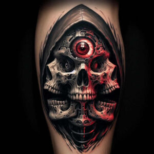 line-skull-tattoo – tattoo design ideas free ai generated – screaming – for-elbow – Gallery: skulls-inkby-ai