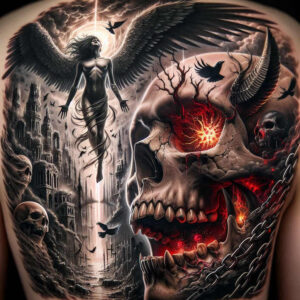 magic-motif-skull-tattoo – tattoo design ideas free ai generated – bleak – for-wrist – Gallery: skulls-inkby-ai