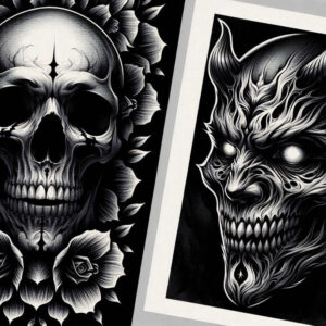 moving-skull-tattoo – tattoo design ideas free ai generated – spirit – for-lower-arm – Gallery: skulls-inkby-ai