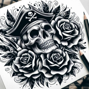nature-motif-skull-tattoo – tattoo design ideas free ai generated – crypt – for-shoulder – Gallery: skulls-inkby-ai