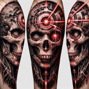 nature-motif-skull-tattoo – tattoo design ideas free ai generated – ghostly – for-ankle – Gallery: skulls-inkby-ai