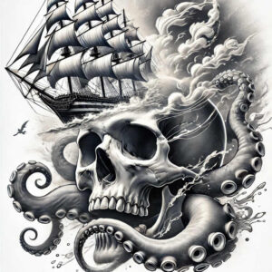 ornamental-skull-tattoo – tattoo design ideas free ai generated – agony – for-stomach – Gallery: skulls-inkby-ai