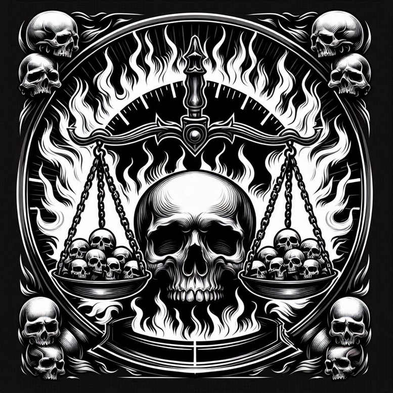 protection-symbol-skull-tattoo – tattoo design ideas free ai generated – spectral – for-lower-thigh – Gallery: skulls-inkby-ai