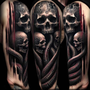 shaded-skull-tattoo – tattoo design ideas free ai generated – sacrifice – for-temple – Gallery: skulls-inkby-ai