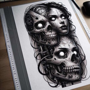 spiritual-skull-tattoo – tattoo design ideas free ai generated – horror – for-nape – Gallery: skulls-inkby-ai