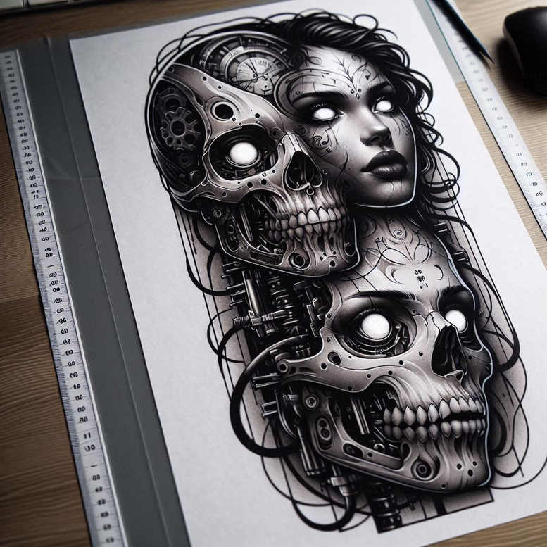spiritual-skull-tattoo – tattoo design ideas free ai generated – horror – for-nape – Gallery: skulls-inkby-ai
