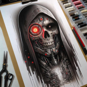 symbolic-meaning-skull-tattoo – tattoo design ideas free ai generated – uncanny – for-shoulder-blade – Gallery: skulls-inkby-ai
