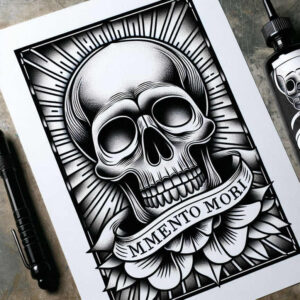 skulls tattoo design ideas Surrealism chromatic flux death charm for elbow