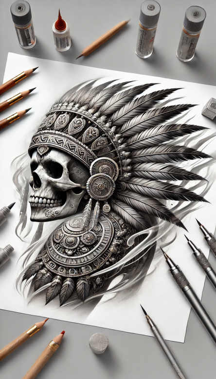 skulls tattoo design ideas spectral hues decay pattern strength and power