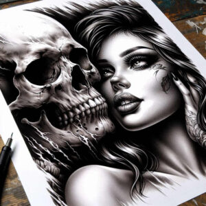 skulls tattoo design ideas detailed textures decay pattern symbol of strength