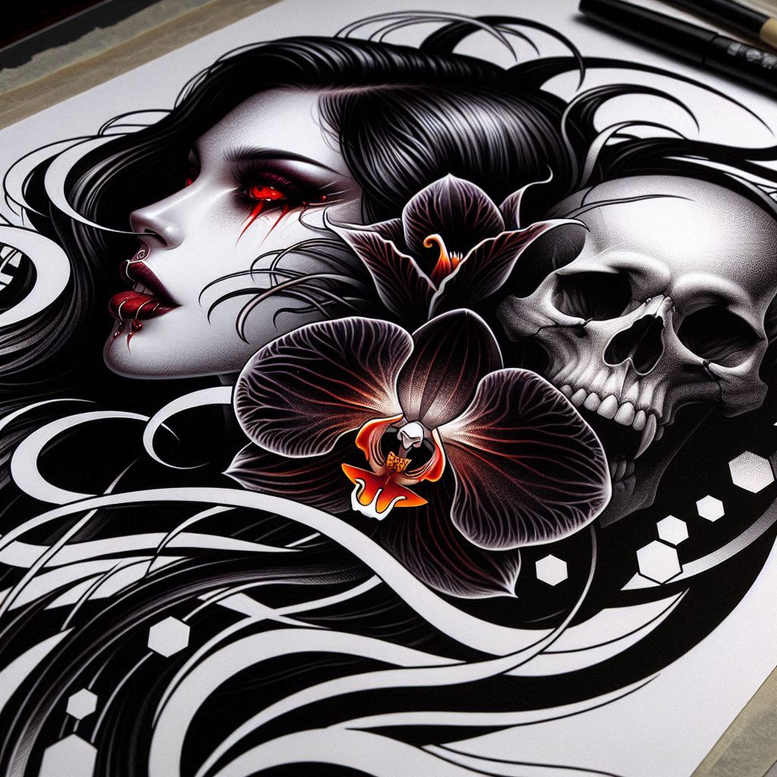 skulls tattoo design ideas Realism detail accuracy eternal silence for shoulder blade