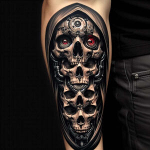skulls tattoo design ideas textural detail life reminder for spine