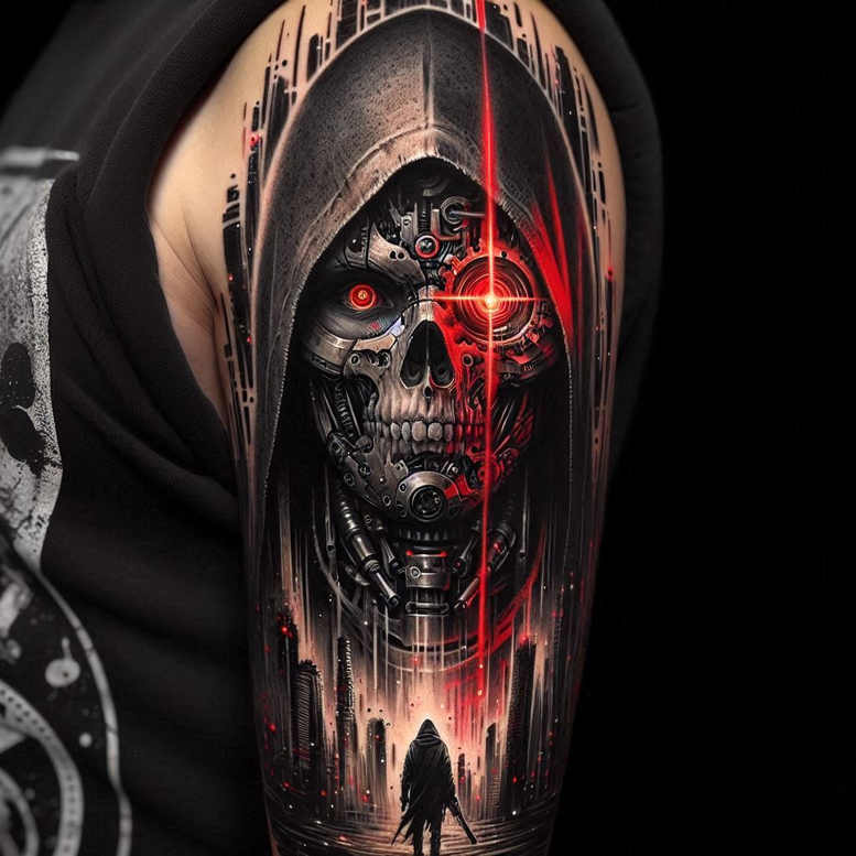 skulls tattoo design ideas Neotraditional vivid color life reminder for stomach