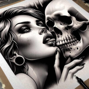 skulls tattoo design ideas Neotraditional dynamic color macabre stands for courage
