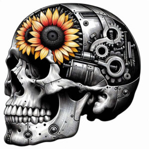 skulls tattoo design ideas Surrealism ethereal glow mystical death for lower chest