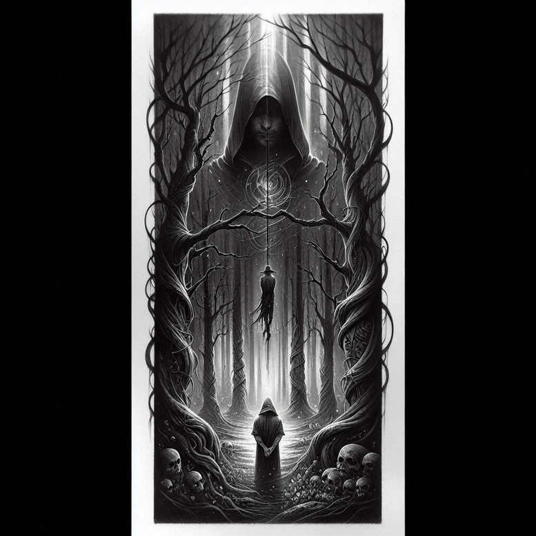 skulls tattoo design ideas CGI-rendered silent watcher for temple