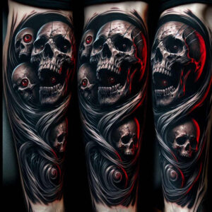 skulls tattoo design ideas Surrealism fluid forms timeless skull for inner arm