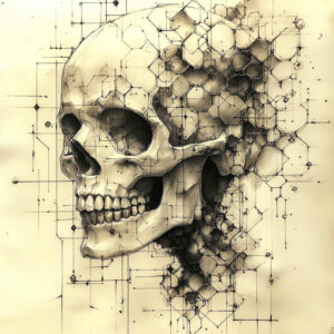 tribal-skull-tattoo – tattoo design ideas free ai generated – blackwork – for-lower-chest – Gallery: skulls-inkby-ai