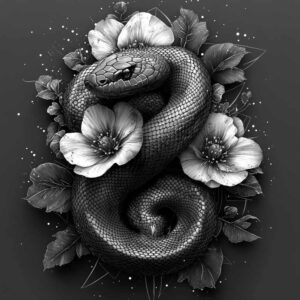 life-motif-snake-tattoo – tattoo design ideas free ai generated – clean-shape – for-shoulder-blade – Gallery: snakes-inkby-ai
