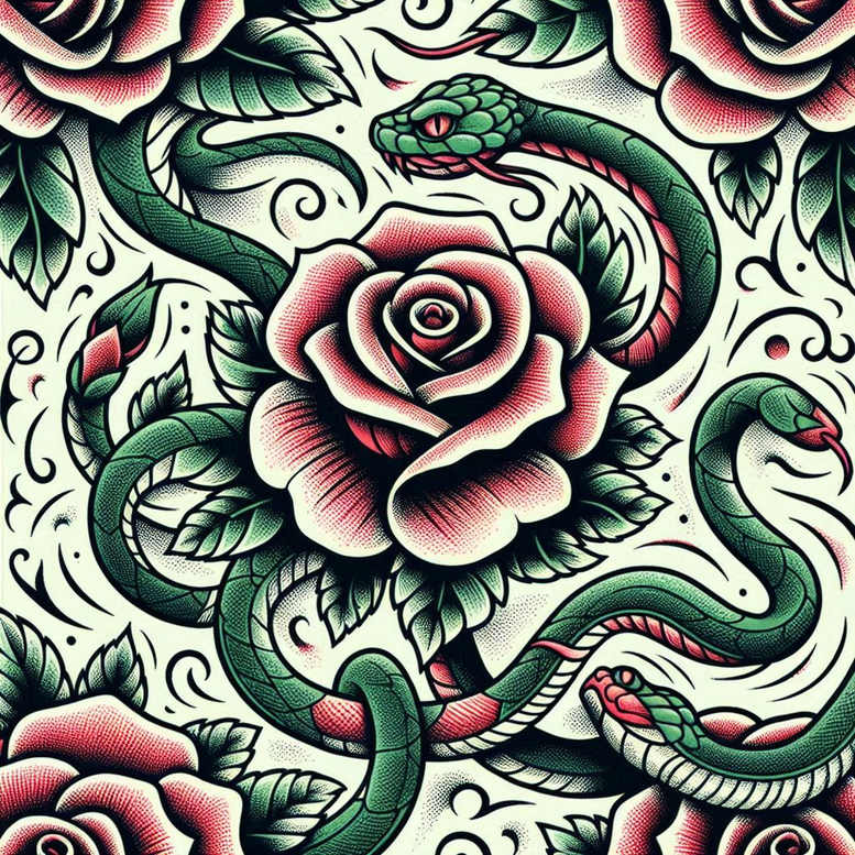 magic-symbol-snake-tattoo – tattoo design ideas free ai generated – crisp-outline – for-side-torso – Gallery: snakes-inkby-ai